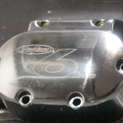 RevTech Chrome Transmission Side Cover Harley Big Twin 6-Speed New Scratched