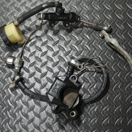 2002 Buell Blast 500 Rear Brake System w/ Caliper Bracket Complete