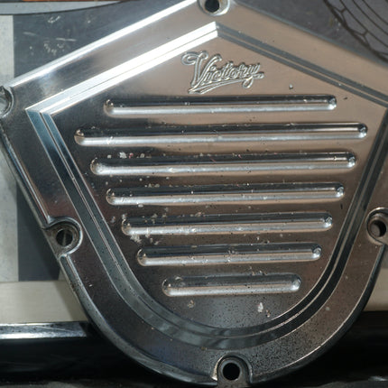 2001 Victory V92C OEM Timing Cover Chrome Engine Part Used