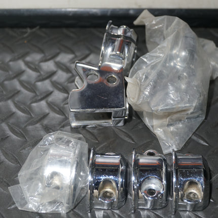 Harley Softail Heritage Clutch Lever Perch Mount Bracket & Clamp Set Chrome