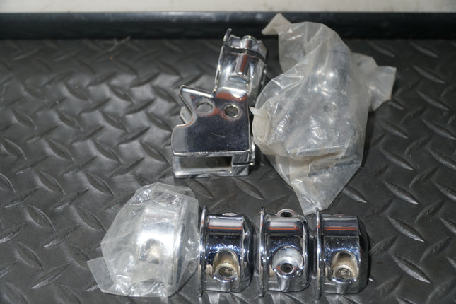 Harley Softail Heritage Clutch Lever Perch Mount Bracket & Clamp Set Chrome