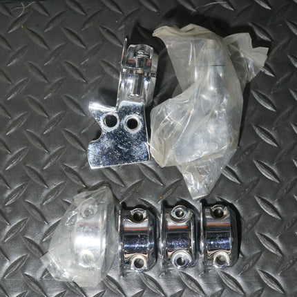 Harley Softail Heritage Clutch Lever Perch Mount Bracket & Clamp Set Chrome