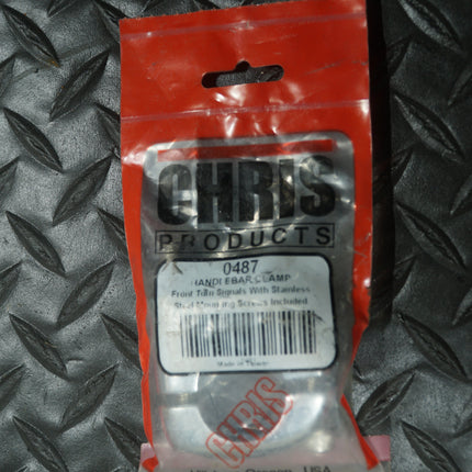 Chris Products Handlebar Turn Signal Clamp 1-Inch Motorcycle 0487 Chrome