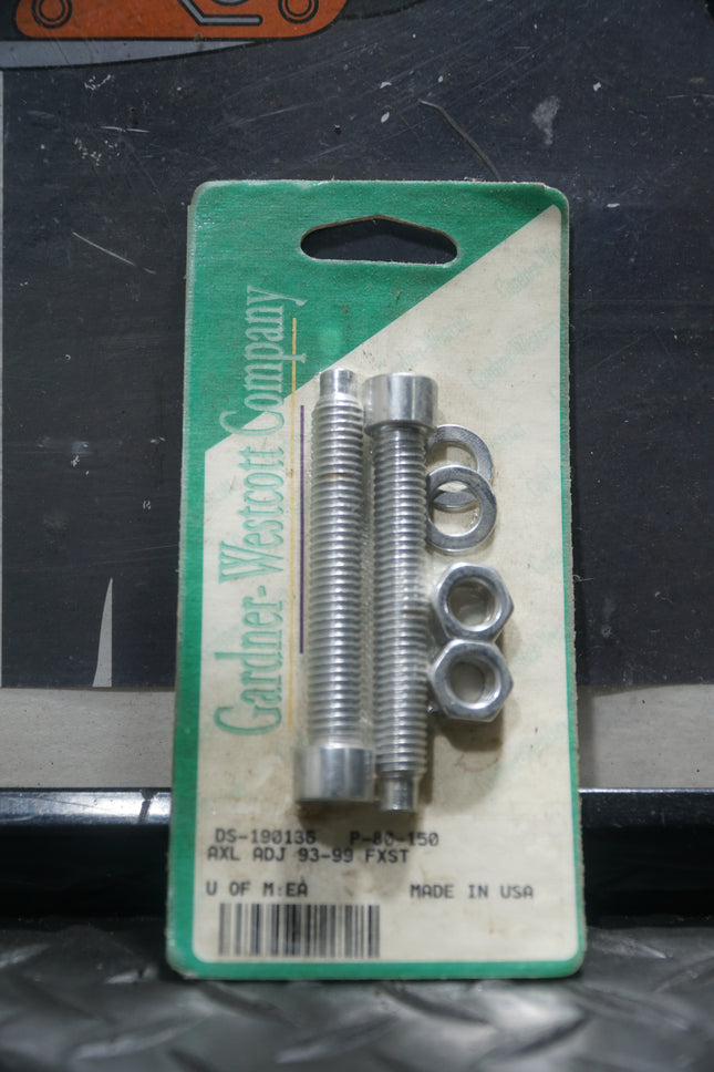 Gardner Westcott Chrome Axle Adjuster Bolts Allen 1993-1999 Harley Softail