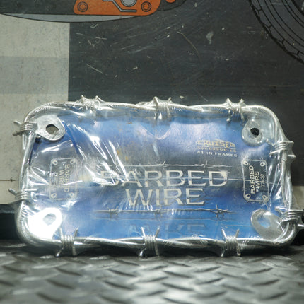 Cruiser Accessories Barbed Wire Chrome Motorcycle License Plate Frame 77430