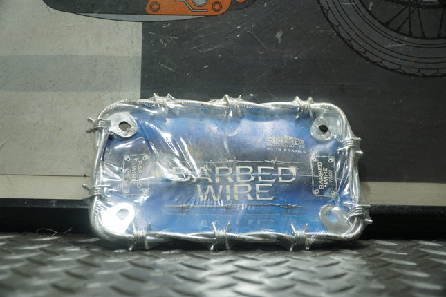 Cruiser Accessories Barbed Wire Chrome Motorcycle License Plate Frame 77430