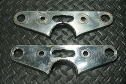 2 Harley Fork Clamp Triple Tree Chrome Covers Knucklehead Panhead Shovelhead photo 1