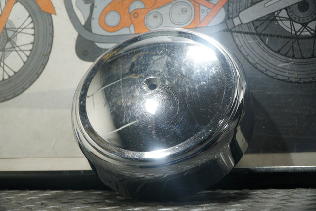 Vintage Harley Linkert Carburetor 7” Smooth Chrome Air Cleaner Cover