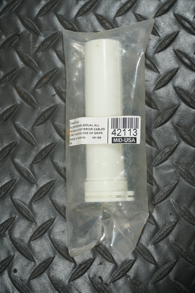 White 1” Throttle Sleeve Tube Single Dual Cable Fits Most Harley Models 42113