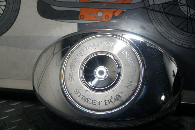 Harley Street Bob Sequential Port Injection Chrome Air Cleaner Cover OEM