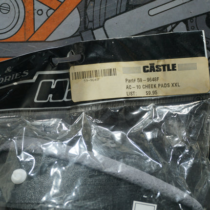 Castle AC-10 Helmet Cheek Pads 59-9648F – XXL 20mm, XL 25mm, Large 30mm