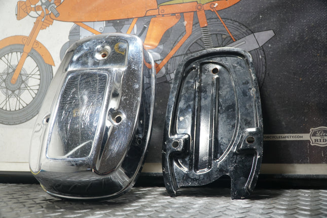 Harley Chrome 80ci Carb Air Cleaner Cover Shovelhead FL FX 1966-1984 w/ Back Plate