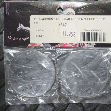 2 Large Clear Bullet Light Lenses Harley Davidson Kuryakyn 2347 Replacement