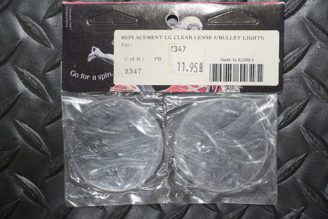 2 Large Clear Bullet Light Lenses Harley Davidson Kuryakyn 2347 Replacement