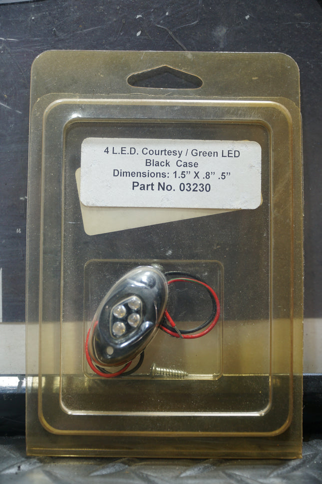 Signal Dynamics 03230 Green LED Courtesy Light w/ Black Case Motorcycle