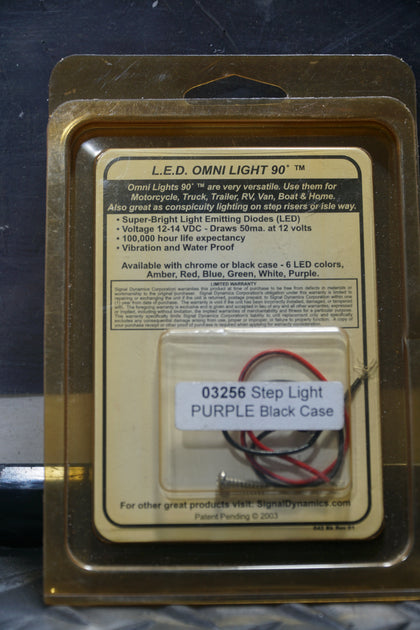 Signal Dynamics 03256 Purple LED Omni Light 90 Black Case Motorcycle Step Light photo 2