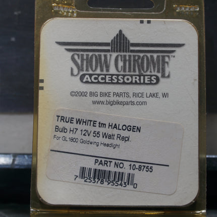 Show Chrome H7 12V 55W True White Halogen Bulb 10-8755 Motorcycle Replacement