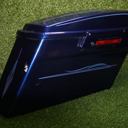 2006 Harley-Davidson Road King FLHR Blue Right Saddlebag OEM Scratched Used