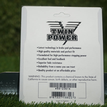 Twin Power Organic Brake Pads Front & Rear for Harley 2000–2007 Models