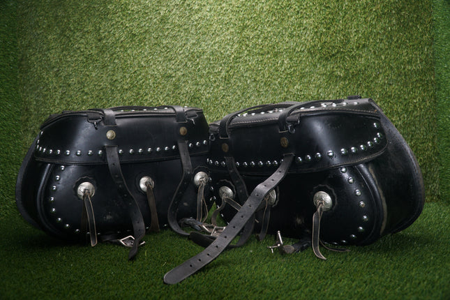 Harley Softail Sportster Dyna Leather Quick Release Saddlebags Used