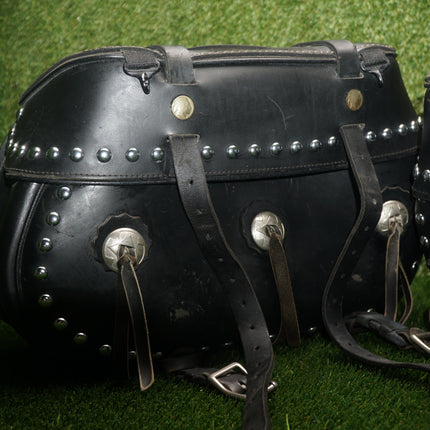Harley Softail Sportster Dyna Leather Quick Release Saddlebags Used
