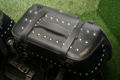 Harley Softail Sportster Dyna Leather Quick Release Saddlebags Used photo 4