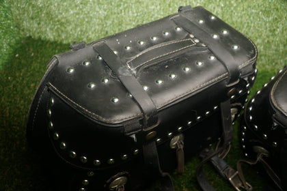 Harley Softail Sportster Dyna Leather Quick Release Saddlebags Used photo 5