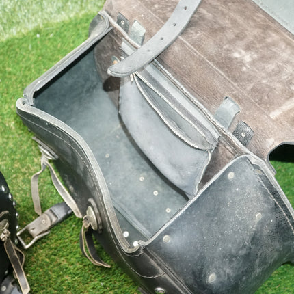 Harley Softail Sportster Dyna Leather Quick Release Saddlebags Used