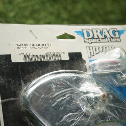 Drag Specialties 0640-0191 Pork Chop Mirrors Chrome Harley Touring FLHT FLHX