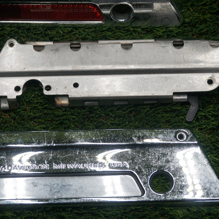 Harley Saddlebag Lid Covers w/ Reflectors 9060393 9060193 One Bent Latch