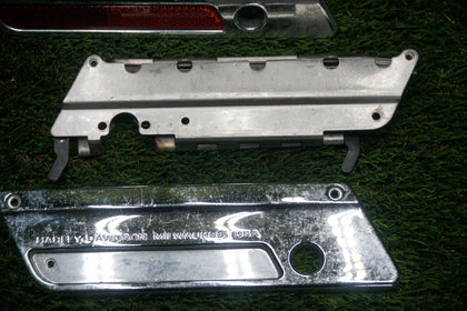 Harley Saddlebag Lid Covers w/ Reflectors 9060393 9060193 One Bent Latch photo 6