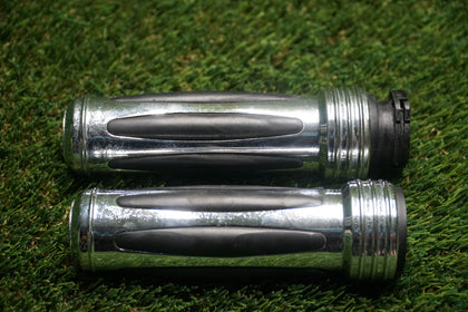 Harley FLH Road King Chrome Raised Throttle Handlebar Grips 2000 OK Cond photo 2