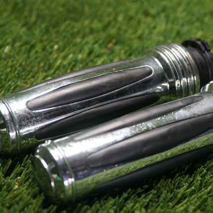 Harley FLH Road King Chrome Raised Throttle Handlebar Grips 2000 OK Cond