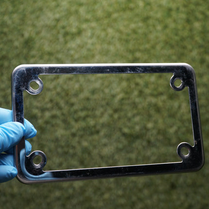 Harley-Davidson Chrome License Plate Bezel 7-3/8” x 4-1/4” – Fair Condition