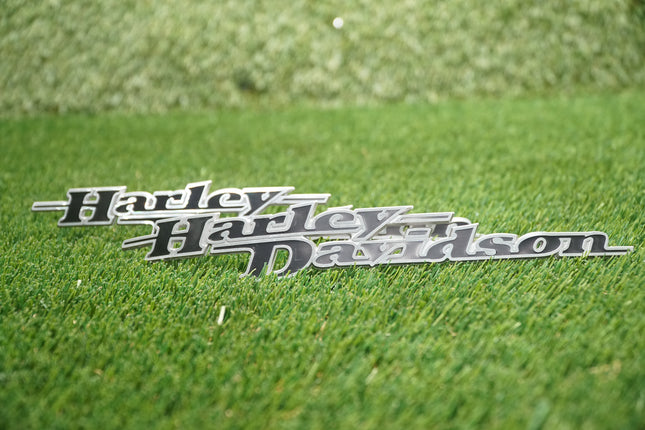 Harley-Davidson Script Gas Tank Emblems Badges – Street Glide, Road Glide, Touring FLH, Road King