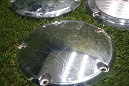 3 Harley Davidson Chrome Derby Covers OEM 25415-99 & 103” 60872-11 Set photo 2