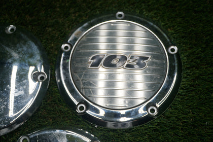 3 Harley Davidson Chrome Derby Covers OEM 25415-99 & 103” 60872-11 Set photo 4