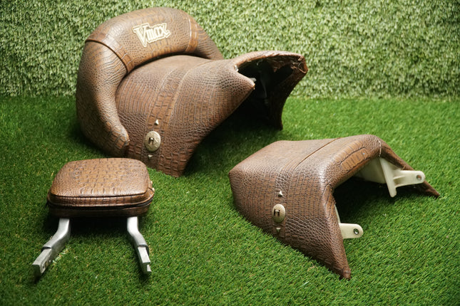 Yamaha VMAX 1200 1985-2007 Custom Alligator Seat Set w/ Backrest – Brown