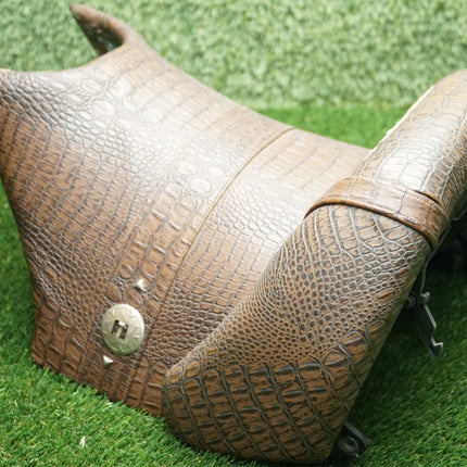 Yamaha VMAX 1200 1985-2007 Custom Alligator Seat Set w/ Backrest – Brown