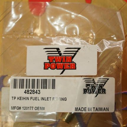 Twin Power Harley Keihin Carburetor Fuel Inlet Fitting 482843 NOS