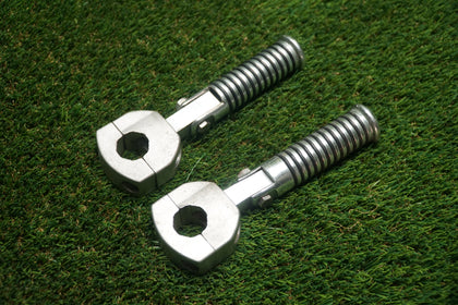 Chrome Folding Rear Passenger Foot Pegs w/ Rubber Rings #1899 Pair – Needs Polish photo 1