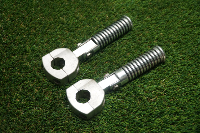 Chrome Folding Rear Passenger Foot Pegs w/ Rubber Rings #1899 Pair – Needs Polish