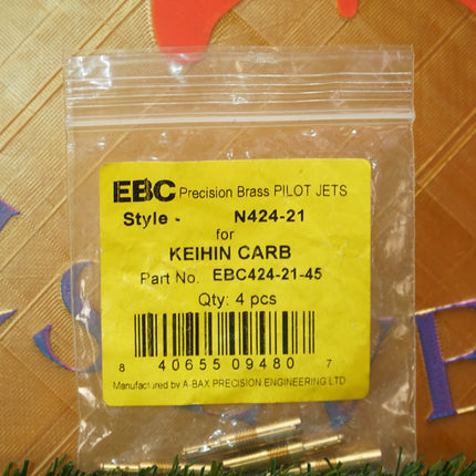 EBC Keihin Carburetor #45 Pilot Jets N424-21 4-Pack EBC424-21-45 NOS