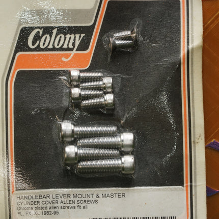 Colony Harley Handlebar Lever Mount & Master Cylinder Cover Allen Screws 8767-10 NOS