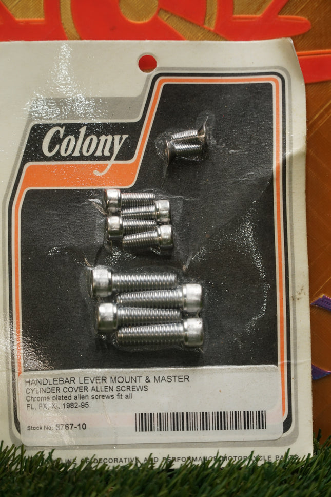 Colony Harley Handlebar Lever Mount & Master Cylinder Cover Allen Screws 8767-10 NOS