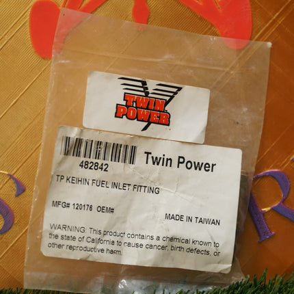 Twin Power Harley Keihin Carburetor Fuel Inlet Fitting 482842 120176 NOS