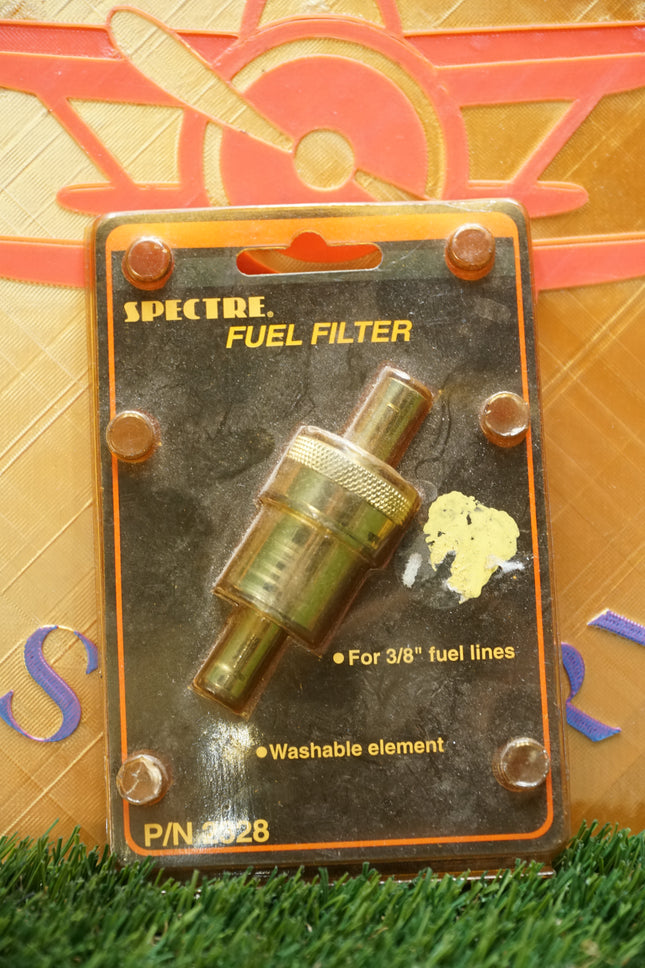 Spectre Performance Inline Billet Brass 3/8" Fuel Filter Washable 3828
