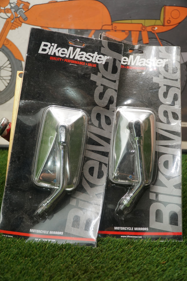 BikeMaster Stainless Steel Cruiser Mirrors 10mm Yamaha Left Right Set 601125 NOS