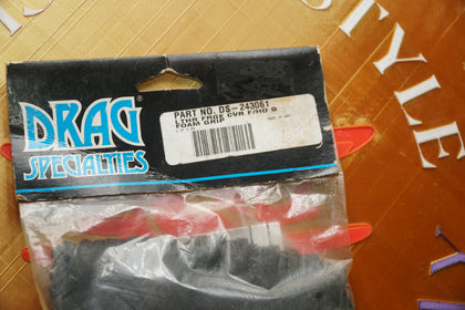 Harley Handlebar Foam Grip Black Leather Fringe Covers Drag Specialties DS-243061 NOS photo 3
