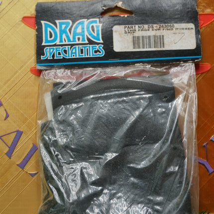 Harley Handlebar Rubber Grip Black Leather Fringe Covers Drag Specialties DS-243060 NOS